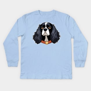 Dog Spaniel art 4 Kids Long Sleeve T-Shirt